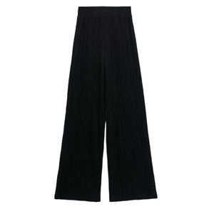 Zara Ribbed High Waist Wide Leg Pant NWT